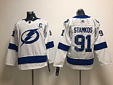 Youth Tampa Bay Lightning #91 Steven Stamkos White Adidas Stitched Jersey